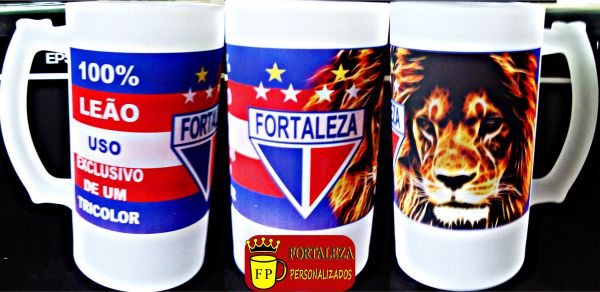 Caneca Chopp 500ml do Fortaleza em vidro jateado