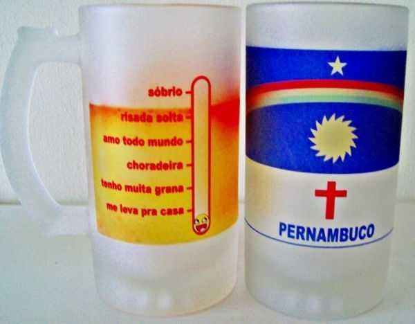 Caneca de Chopp 500ml em vidro jateado