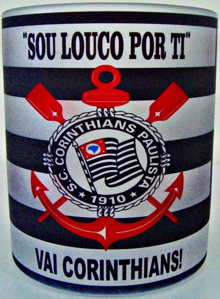 Caneca Personalizada do Corinthians em vidro jateado